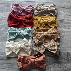 9 Never worn Colorful Bow Headband Set for Kids